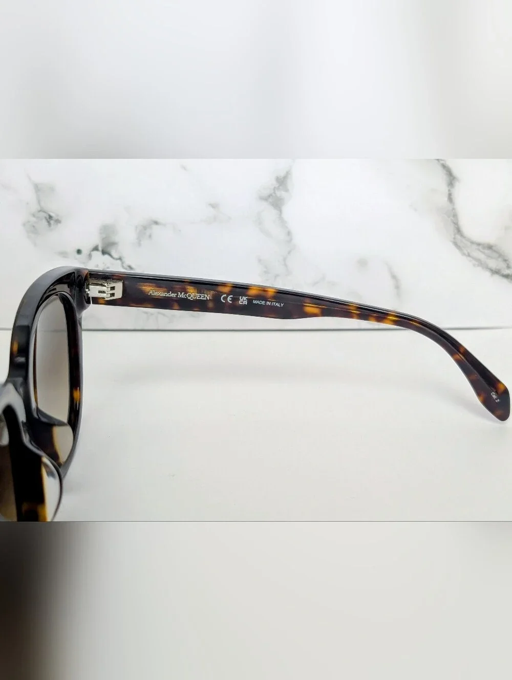 Alexander McQueen AM0304SK Havana Tortoise Gradient Sunglasses NWT Made In Italy